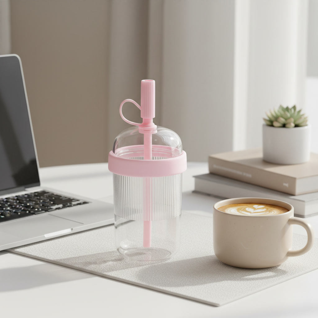 Tumbler Rose Paille 540ml — Aesthetic | Lumaya