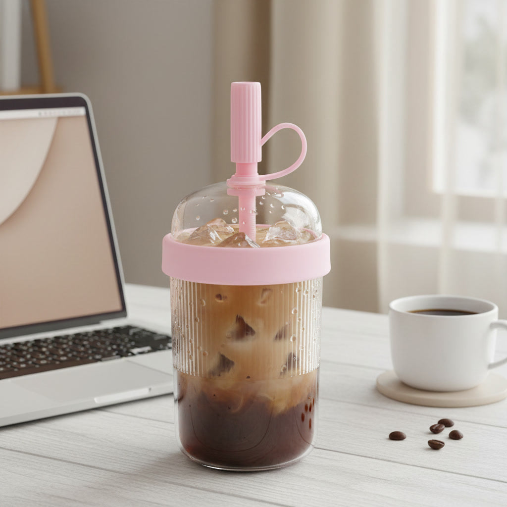 Tumbler Rose Paille 540ml — Aesthetic | Lumaya